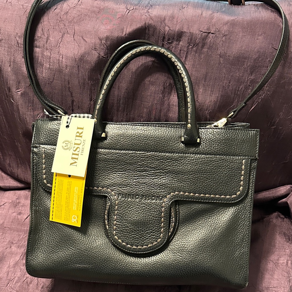 Misuri Black Leather Purse